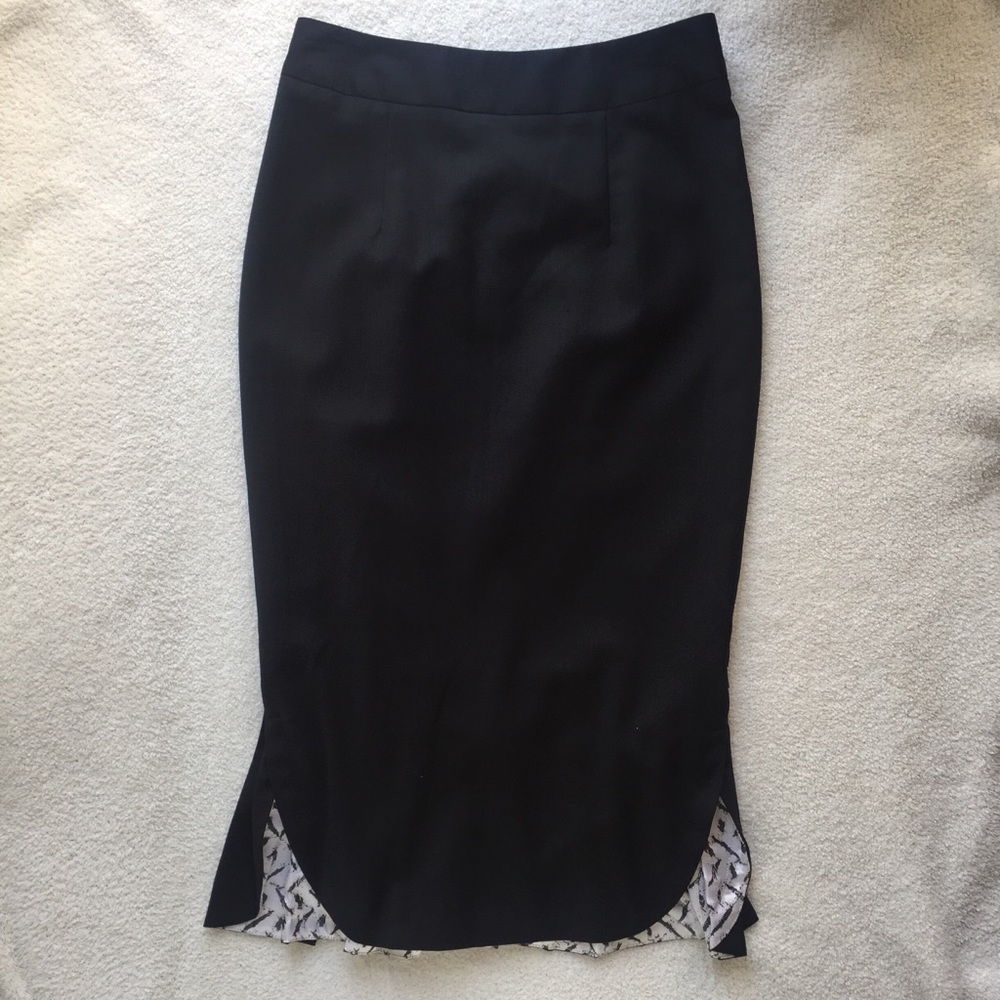 L.A.M.B Gwen Stefani Pencil Pleated Black Skirt